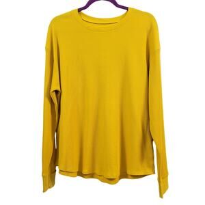 Time and Tru Long Sleeve Thermal Top Yellow Women's Size XL‎